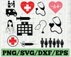 Nurse SVG / Stethoscope SVG / Nursing Svg / EPS / Png / Dxf / Cut file set for Cricut Design Space / Silhouette Studio / Digital Cut Files