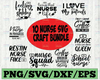 10 Nurse Svg Bundle, Nurse Svg, Nurse Hat Svg, Heartbeat Svg, Hospital, Nurses, Nurse Life Silhouette Png Eps Dxf Vinyl Decal Digital Cut Files