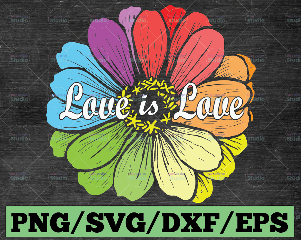 Love is Love SVG, lgbt flower cut files, Love quote cut file, LGBT cut file, gay love heart cut file, cricut, silhouette, commercial use