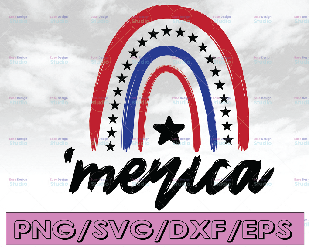 Rainbow America, Rainbow America Svg, Rainbow, Rainbow Svg, USA Flag Svg, America Svg, American, USA, Usa Svg, Independence Day,July 4th svg