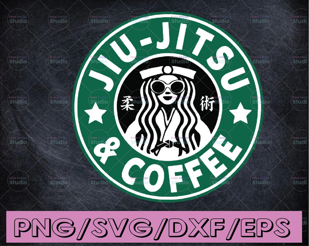 Jiu jitsu & coffee svg, dxf,eps,png, Digital Download