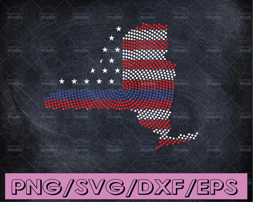 USA 4th July flag and dots frame , SVG Cricut Cutting File Vinyl Digital Download