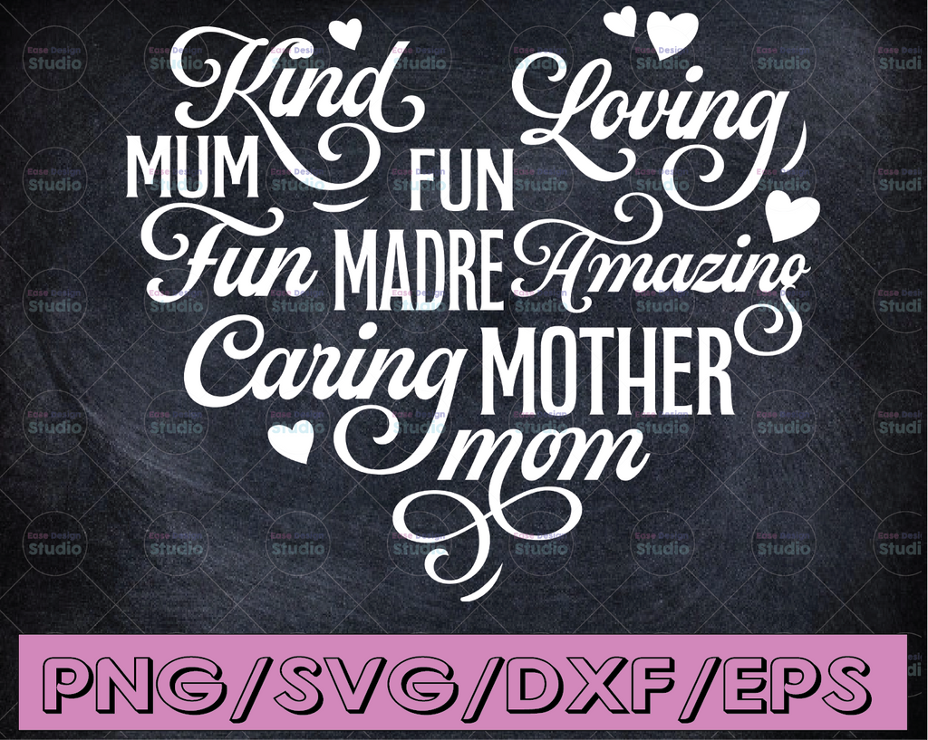 Love SVG, Word Art SVG, Heart SVG, Mother's Day Gift, Gift for Mom, Instant Download, Cricut Svg, Silhouette Svg, Cut File for Cricut