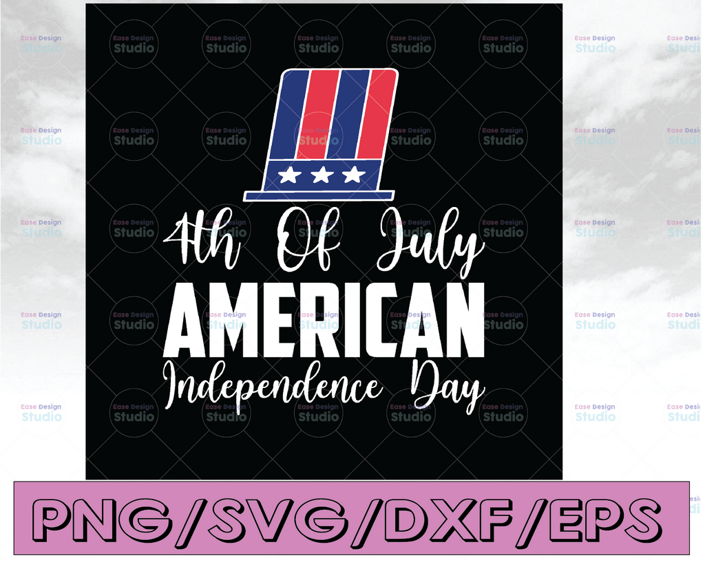 4th of July svg, Fourth of July svg, Four svg, American hat svg, Independence Day svg, Patriotic svg, USA svg, eps, png, dxf and svg files