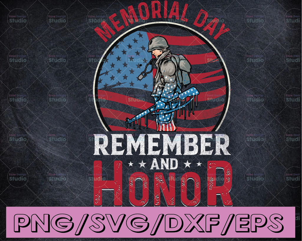 Remember & Honor, Memorial Day, Digital Download, svg America Flag Sublimation Design Download, USA Flag svg