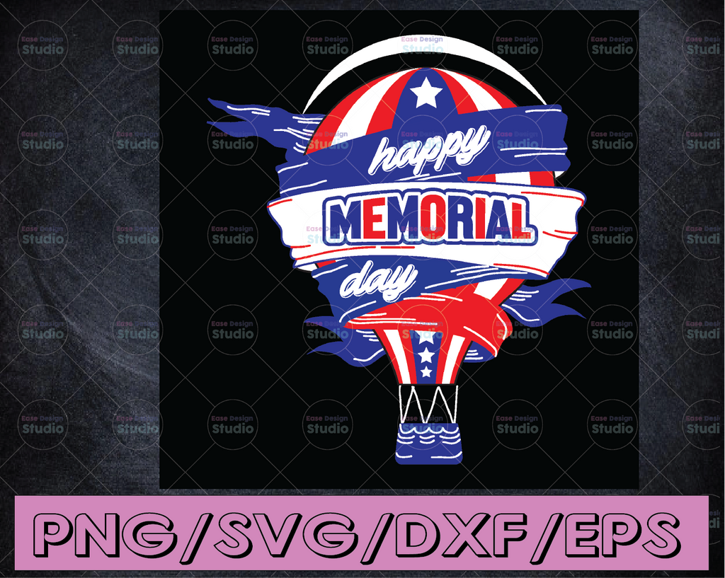 Hot Air Balloon Flag Memorial day SVG cutting file, Hot Air Balloon Flag cut file svg,patriotic svg, 4th of july svg, USA svg, independence
