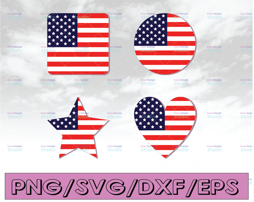 American Flag SVG, USA Flag Clipart, 4th of July Svg, Patriotic Svg, Independence Day Svg, Digital PNGs, EPS, Digital Download