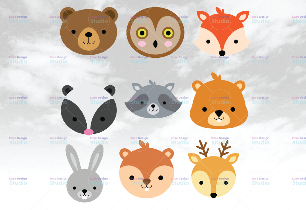Woodland Animal Faces PngPhoto Booth Masks Baby ShowerOnly