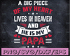 A big peace of my heart live in heaven he is  my papa SVG Clipart for Cricut/ Silhouette/ Vinyl Cut machine svg png dxf