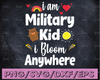 Month of the Military Child SVG - PNG - DXF - Eps - Fcm - Silhouette - Cricut - Military Child Dandelion - Purple Up For Military Kids