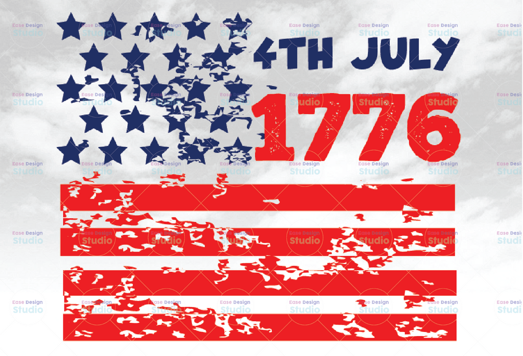 1776 Flag  USA | Red White and Blue | Independence Day | 4th of July | Memorial Day PNG Digital Download
