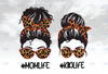 Leopard mom life kid life png, skull sublimation designs downloads matching family shirts messy buns sunglasses headband clip art