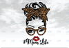 Messy Bun Momlife Leopard Glitter Png Sublimation Designs