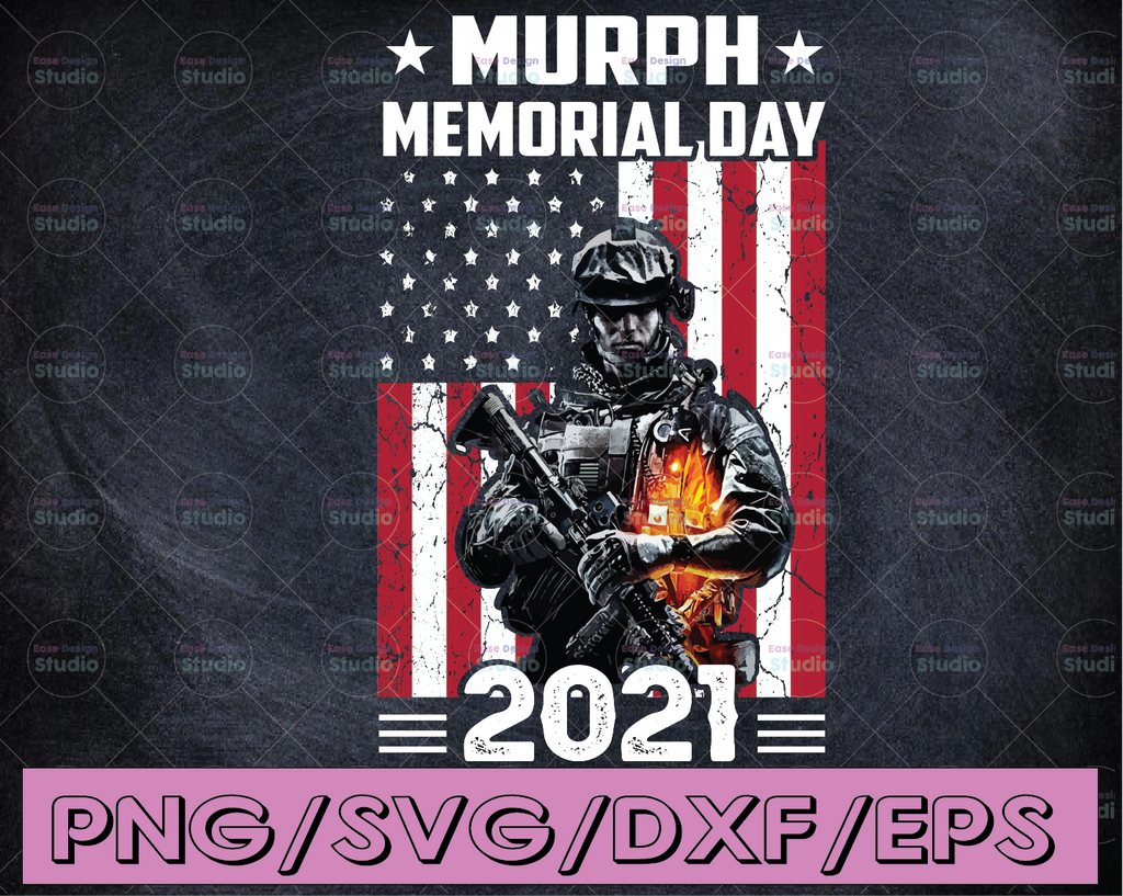 Murph Memorial Day 2021 PNG for sublimation American Flag Clipart, USA Independents Day 4th July digital download
