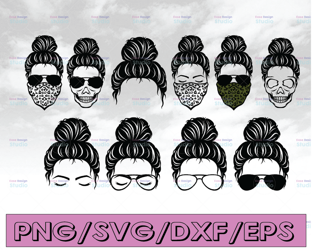 Messy Bun Svg Bundle, Messy Bun Svg, Hair Bun Svg, Hair Svg, Momlife Svg, Messy Bun Skull Svg, Birthday Girl Svg, Girl Svg, Mom Life Svg