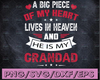 A big peace of my heart live in heaven he is my grandad SVG Clipart for Cricut/ Silhouette/ Vinyl Cut , digital download