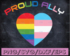 Proud ally Svg |LGBT heart svg| Pride | Lgbtq svg | Rainbow Pride | Pround ally svg | Lgbt Svg