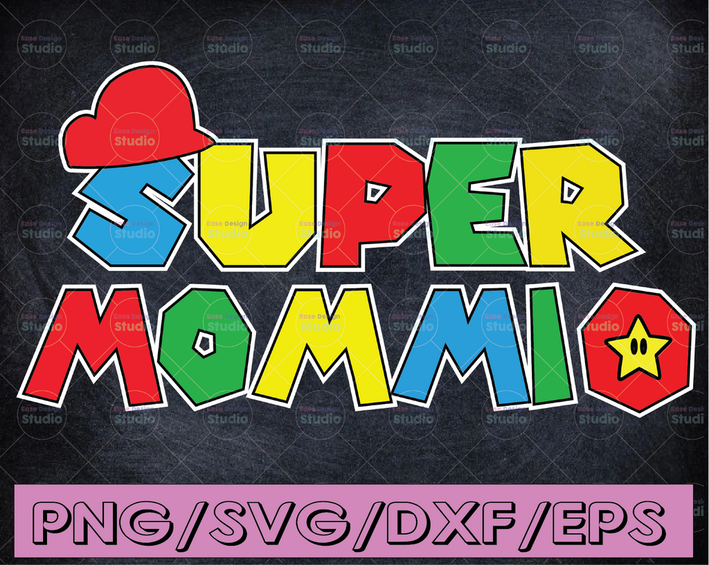 Super-Mommio Funny Mom, Mommy, Mother Video Game Lovers Svg Png Cut Files Vinyl Clip Art Downloa