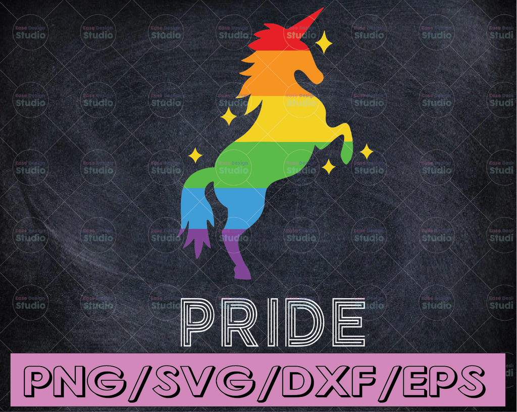 Unicorn Svg, Unicorn LGBT svg, Unicorn Horse, Dxf, Pdf, Png, Eps, Cut, Cricut for SVG files, Clipart Design, Print Digital, Silhouette SVG