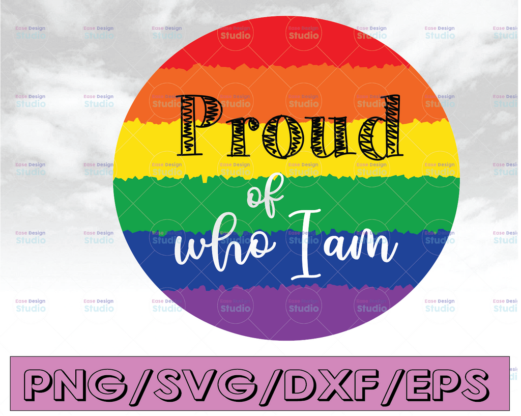 Proud of who I am SVG Cut File | Gay heart download | Gay pride cricut | Rainbow heart personal & commercial use | Pride svg | Rainbow svg