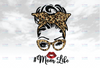 Leopard Bun Sublimation Design Download | PNG Art File | Leopard Glasses | Wink and Red Lips