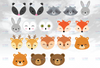 Woodland Animal Faces Png/ friendly animal, woodland baby shower/ Baby Shower Only Png files