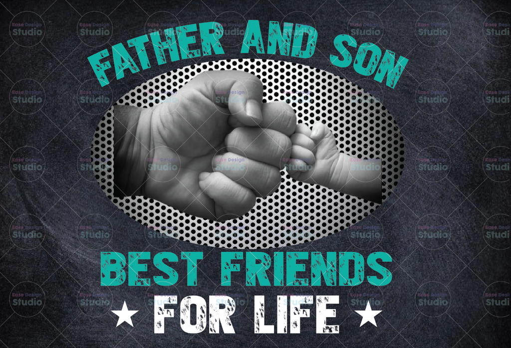 Father’s Day Design Father and Son Fist Bump Best Friends PNG digital download for sublimation