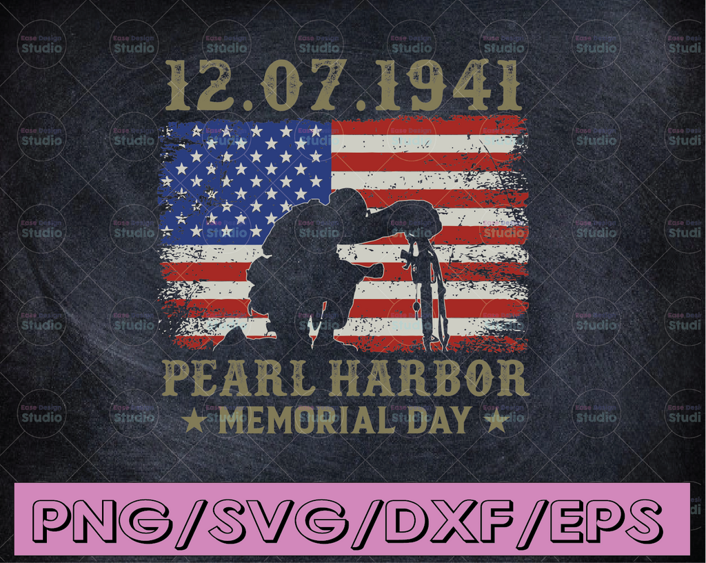 Usa American Flag Soldiers Salute, Pearl Harbor SVG Cricut Cutting File Digital Design, Silhouette - Dxf Eps Pdf svg Included