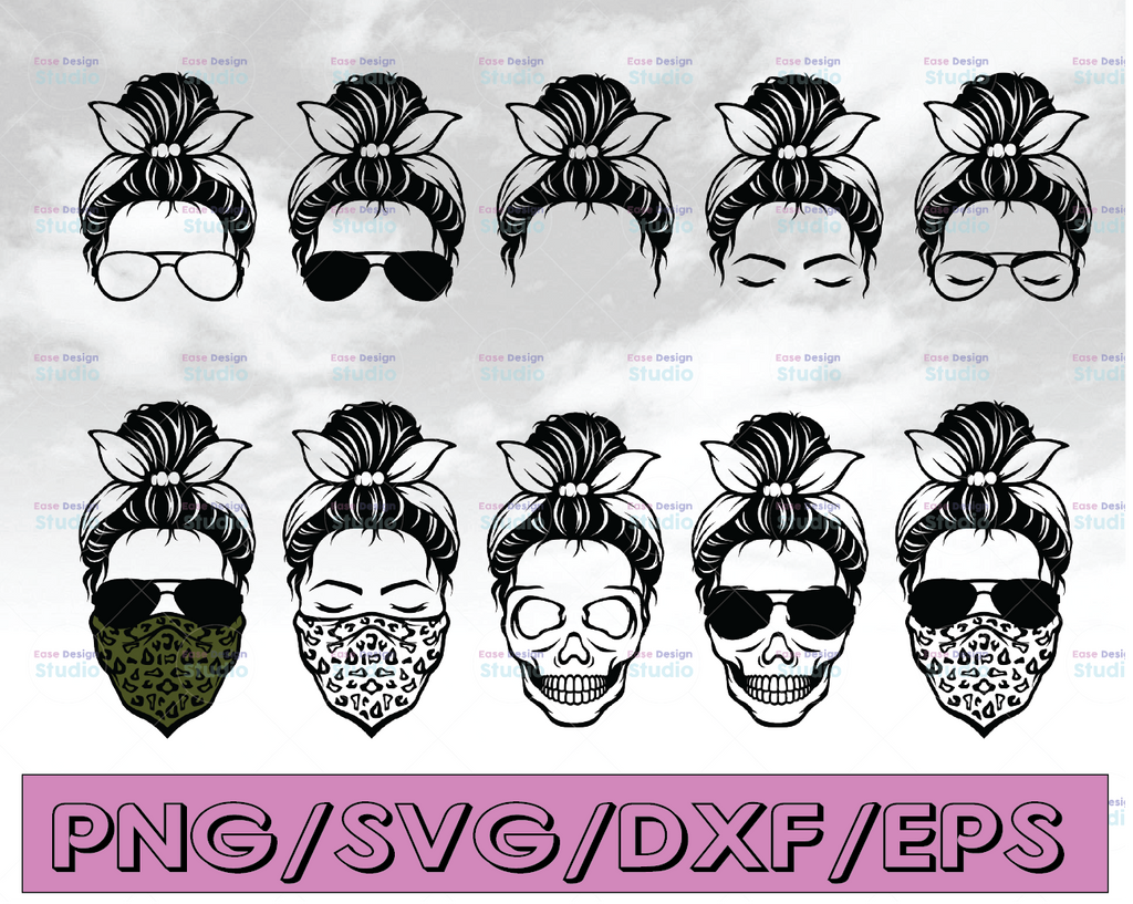 Messy Bun Svg Bundle, Messy Bun Svg, Hair Bun Svg, Hair Svg, Momlife Svg, Messy Bun Skull Svg, Birthday Girl Svg, Girl Svg, Mom Life Svg