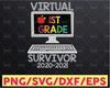 Hello Virtual First Grade Survivor  PNG - Back To School png - 1st Grade png , Sublimation, Transfer, Digital Download