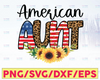 American Aunt PNG Leopard Sunflower 4th of July sublimation PNG designs downloads, Patriotic png design, Patriotic png shirt design