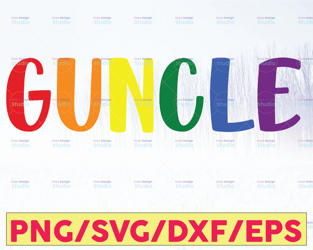 Guncles svg, LGBT svg, rainbow svg, lesbian pride svg, gay pride svg, Cricut File, clipart, Sihouette, Svg, Png, eps, dxf