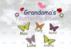 Personalized Name Mother's Day png Grandma Butterflies Kiss Mothers Day Grandchild Grandma with Butterflies Sublimation Designs Mothers Day