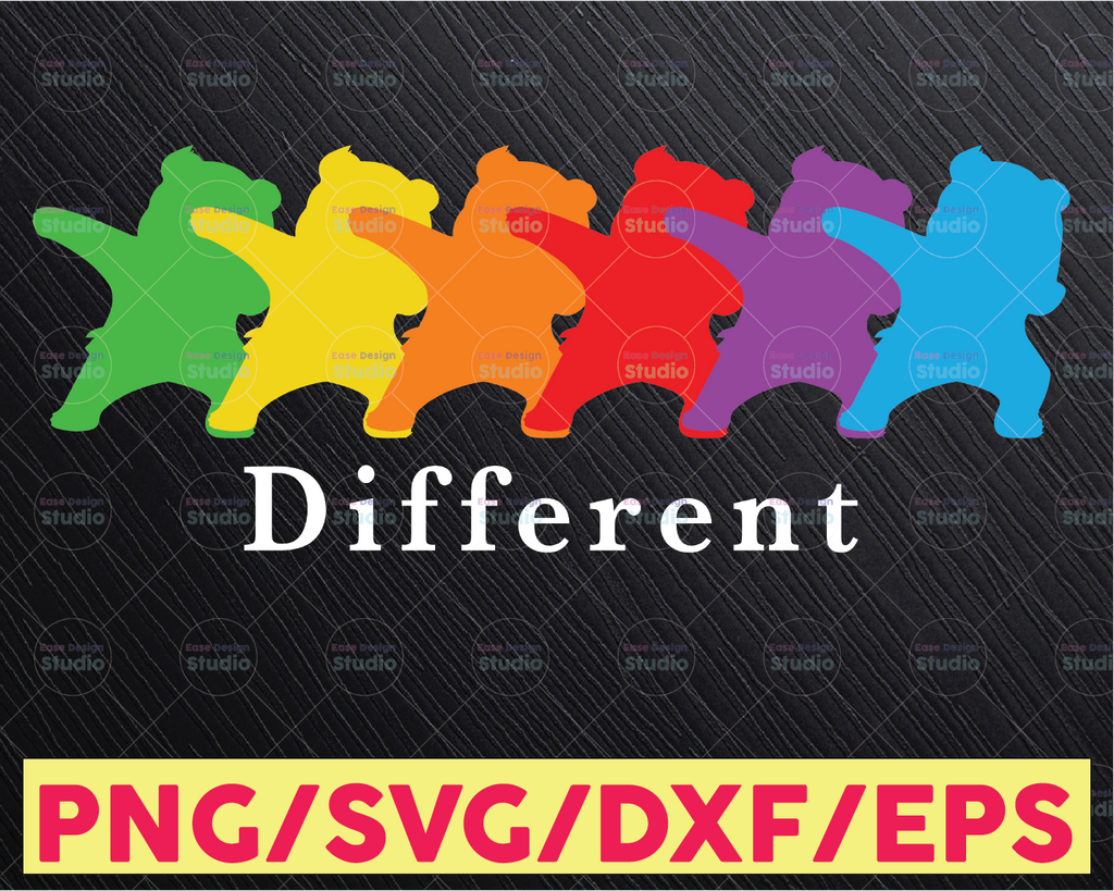 Happy Bear, LGBT Svg, Colorful Bear Cool Svg, Cat Lover Svg, Pride Svg, Gay Lesbian LGBT Awareness, Digital Cut Files