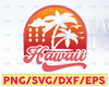 HAWAII Beach svg Summer Beach emblem svg hand drawn svg print decal iron on cut file silhouette cricut cameo instant download vector png