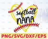 Softball Nana svg, eps, dxf, png, cricut, cameo, scan N cut, cut file, softball svg, softball grandma, softball nana cut file, softball nana