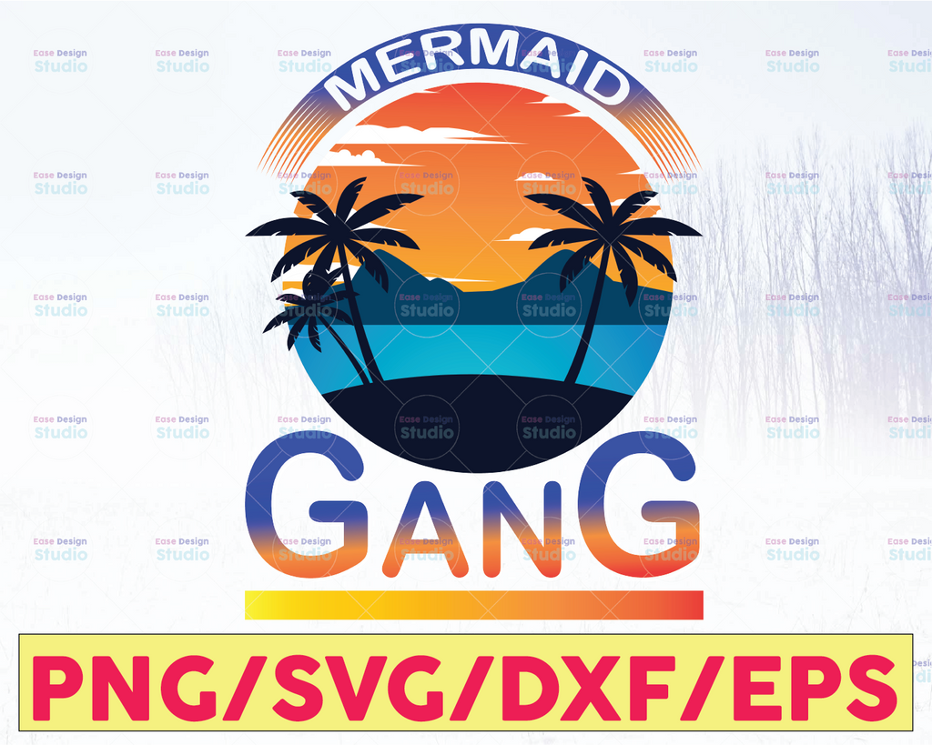 Mermaid Gang svg png Travel SVG, Vacation SVG Vinyl Cut File for Cricut and Silhouette  2021 svg family vacation svg