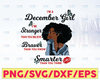 I'm A December Girl I'm Stronger Than you Believe Braver Than You Know SVG, Birthday in December SVG Png Eps Dxf Jpg Instant Download