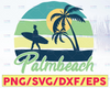 Palmbeach Summer Vacation Palm Tree Beach Nature Umbrella Relax Relaxing Drink Coconut Paradise Island Travel Logo.SVG .PNG