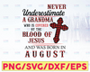 Never Underestimate A Grandma Who Is Covered By The Blood Of Jesus And Was Born In August SVG PNG Dxf Eps Cricut File Silhouette Art