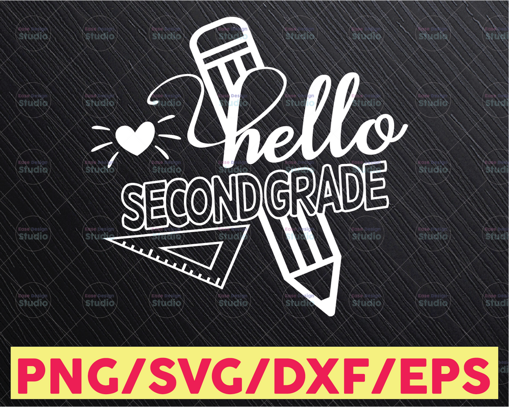 Hello Third Grade SVG, Back To School SVG, 3rd Grade Svg, First Day Of School, Teacher Vector Silhouette Png Eps Dxf Vinyl Cut Digital Files