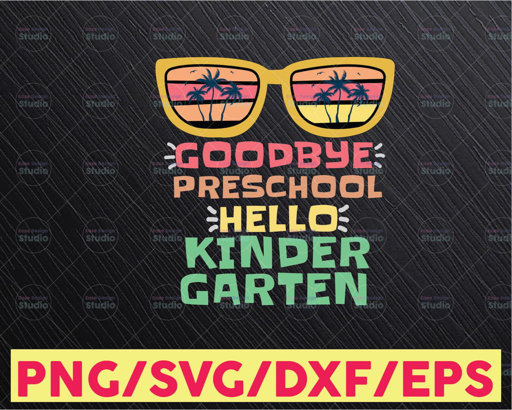 Vintage design Goodbye Pre-K Hello Kindergarten Svg, Kindergarten svg Pre-K Svg, Kindergarten Grade Png, Kids Design, Svg Files For Cricut