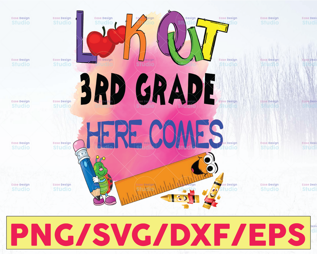 Look Out 3rd Grade Here Comes, 3rd Grade Here I Comes PNG, First Day of 3rd Grade Sign 3rd Grade Instant Download