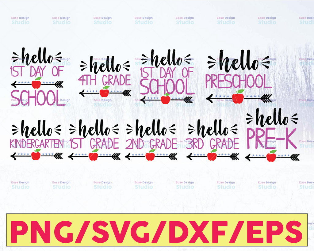 Hello First Grade, Pencil, Pencil Svg, Hello, Hello Svg, First Grade Svg, Grade Svg, Back To School Svg, First Svg, Back To School, 1st