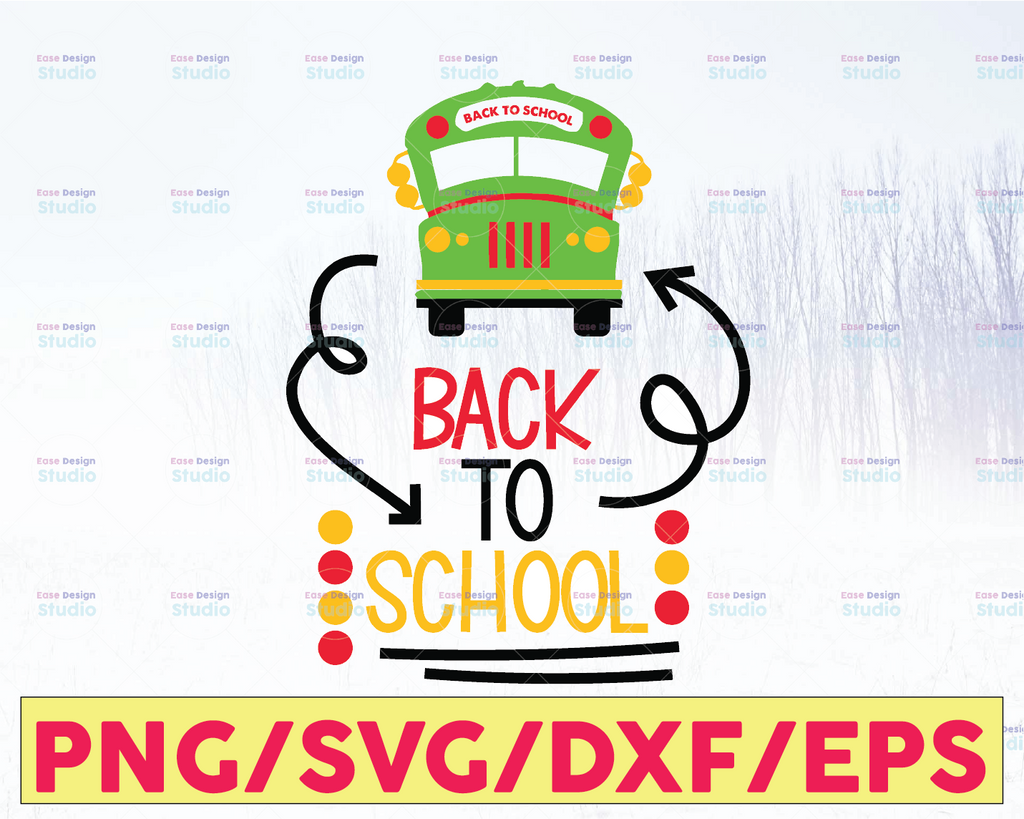 School bus svg, School bus back svg,100 days of school svg, dxf, jpeg, png, pdf, cut file Silhouette Cameo, Cricut