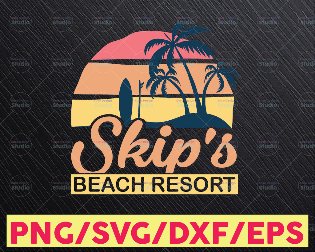 Trendy design, Vintage Color Skip's Beach Resort svg png, Summer Beach Vacation SVG Vinyl Cut File for Cricut and Silhouette  2021 svg