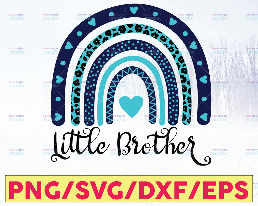 Little Brother Rainbow Png - Sibling Png - Little Brother Announcement Ideas - Little Brother Rainbow