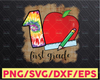 1st Grade Level Shirt First Teacher Apple Colorful Floral Preppy Pattern Digital Design Sublimation Clipart PNG Download