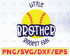 Softball Brother Svg, Softball Svg, Little Brother Biggest Fan, Boy Softball svg , Grunge Distressed Svg File for Cricut & Silhouette, Png