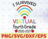 I Survived Virtual Third Grade End of Year Distance Learning, Day of School 2021, Virtual School Svg Png Dxf Eps,File Clipart Cricut.